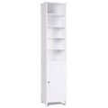 White Wooden Bathroom Storage Cabinet with 5 Adjustable Shelves L759563