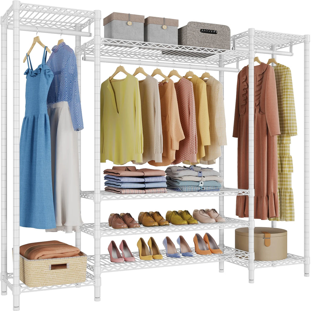 White Freestanding Wire Garment Rack A33915