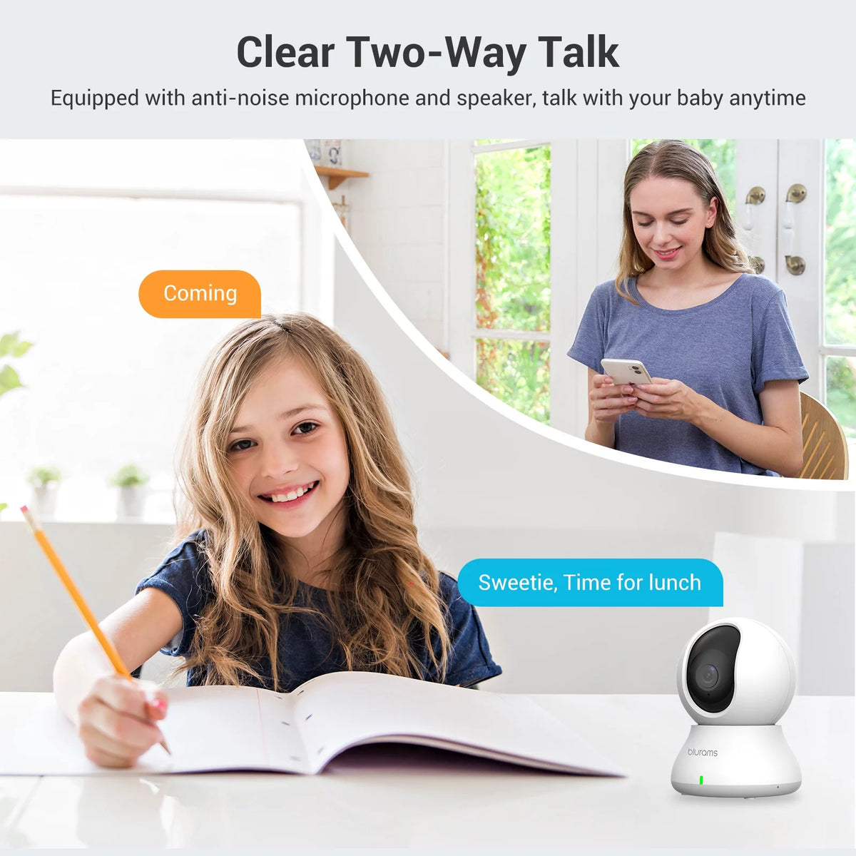 2K Security Camera with Night Vision and 2-Way Audio S6543
