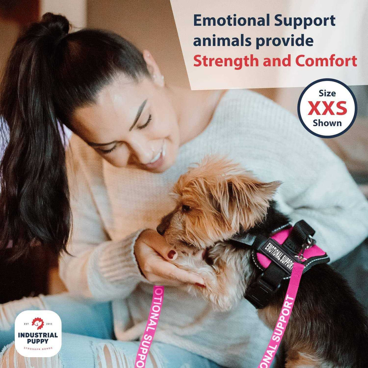 Emotional Support Dog Vest Harness with Reflective Straps and Leash Set S9571