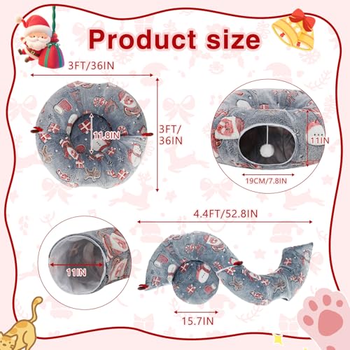 Grey Fluffy Plush Cat Tunnel Bed W396796