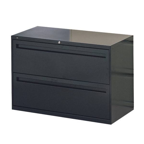 Black Metal 2-Drawer Lateral File Cabinet X65455