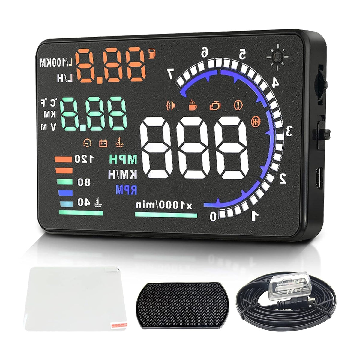 5.5 inches Multi Color Car HUD Windshield Screen Display M31054