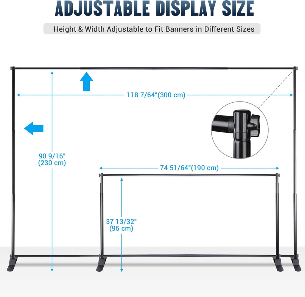 8x10 Ft Heavy Duty Telescopic Banner Stand with Carry Bag Z352339