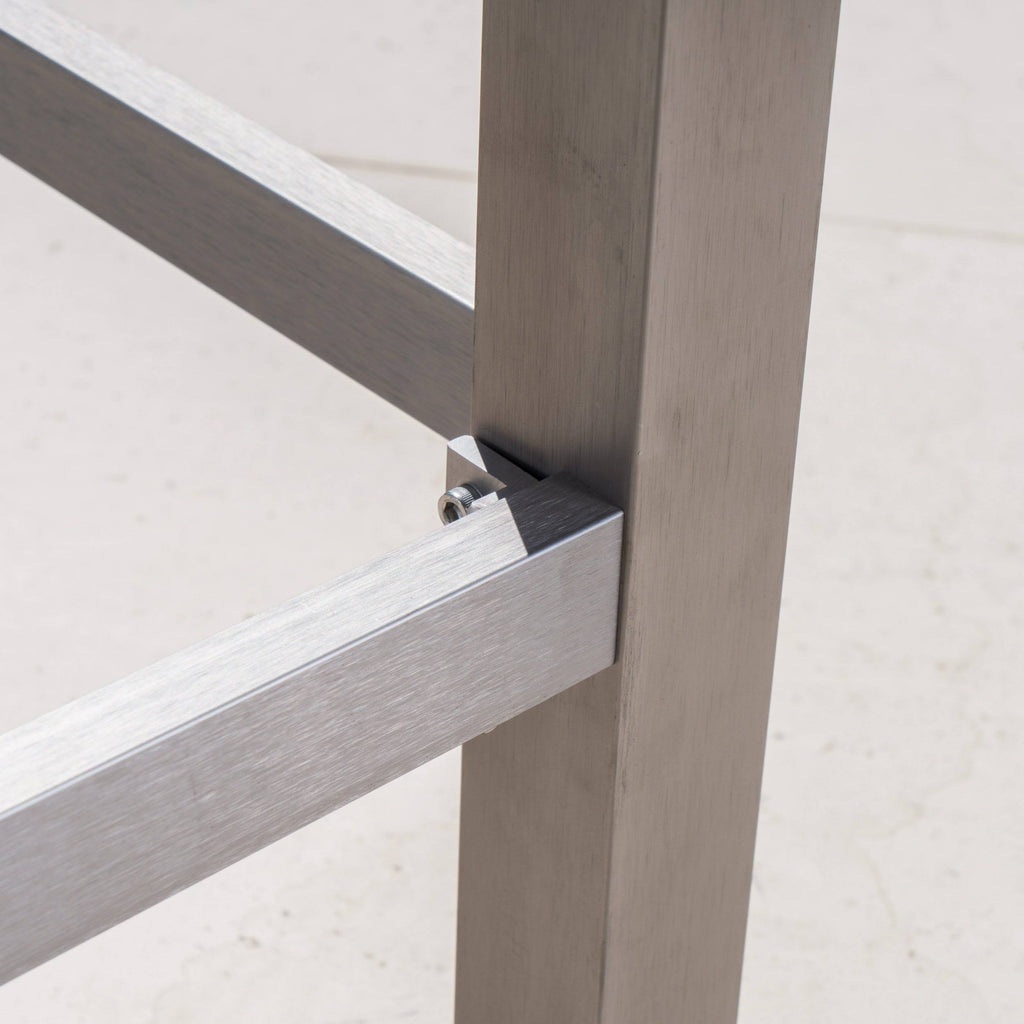 Square Aluminum Bar Table with Glass Top T320735