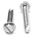 #8-18 x 3/8 Thread Cutting Screw Slotted Hex Washer Head Zinc Plated K562