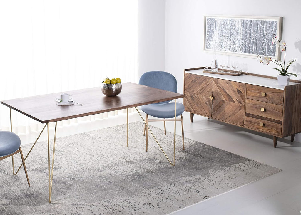 Walnut and Brass Dining Table U779