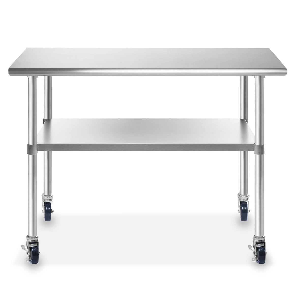 36 in. x 24 in. Stainless Steel Kitchen Prep & Work Table with 4 Casters M6674