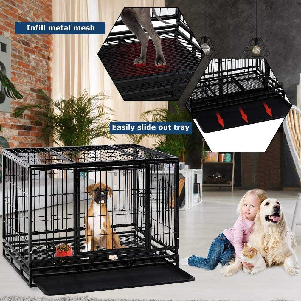 Heavy Duty Dog Crate with Plastic Tray G960
