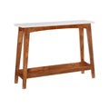 Brown Mango Wood and Marble Console Table E195