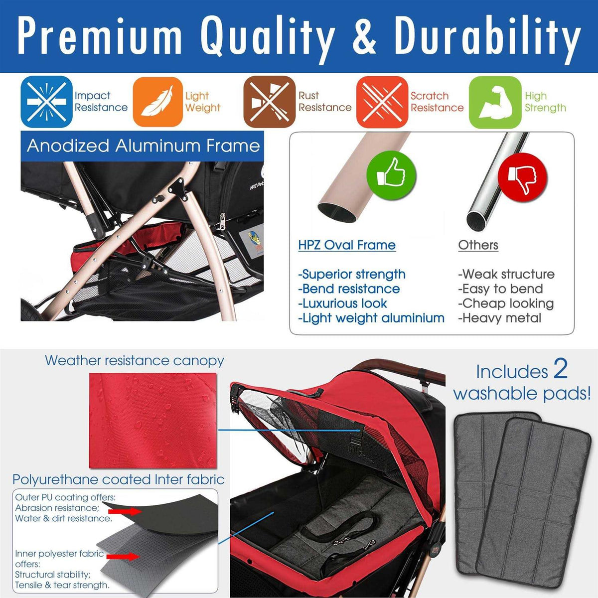 Extra Long Pet Stroller H99974