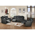 Black 3 Piece Recliner Sofa Loveseat and Chair A852
