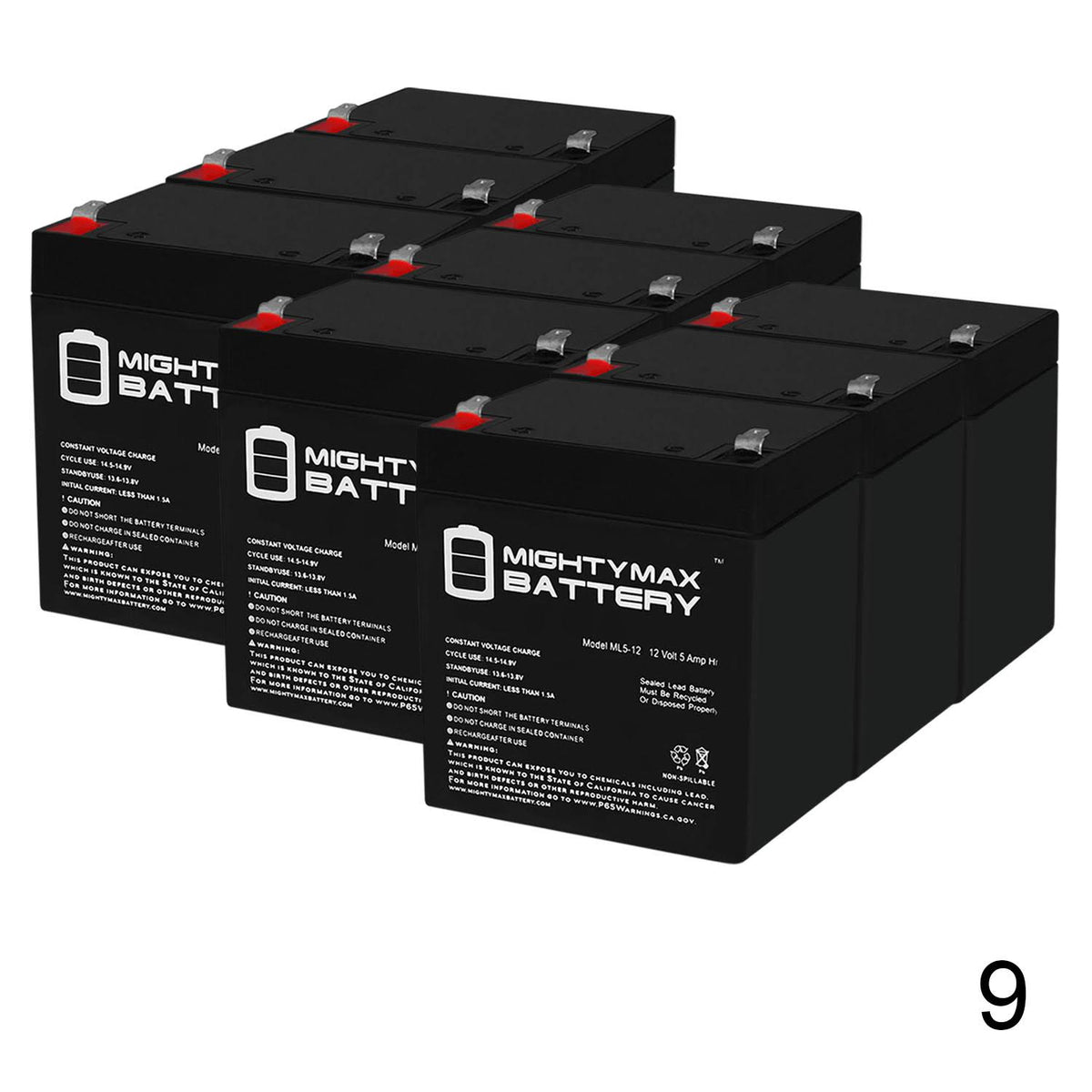 12V 5Ah SLA Battery 9 Pack A818