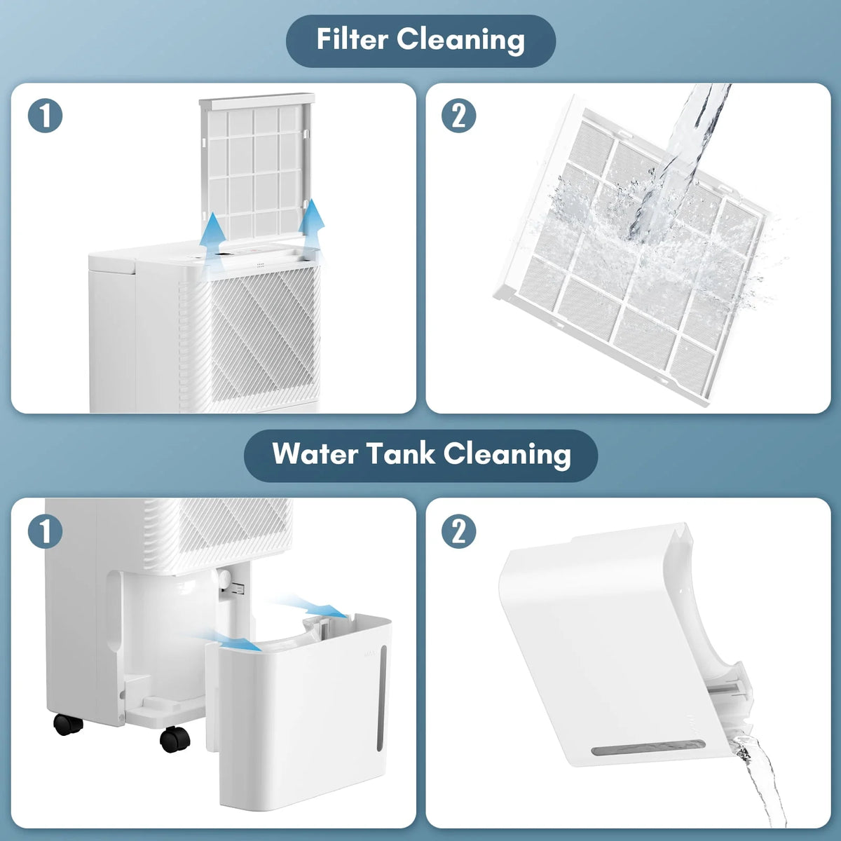 30 Pint Portable Dehumidifier with Drain Hose L434