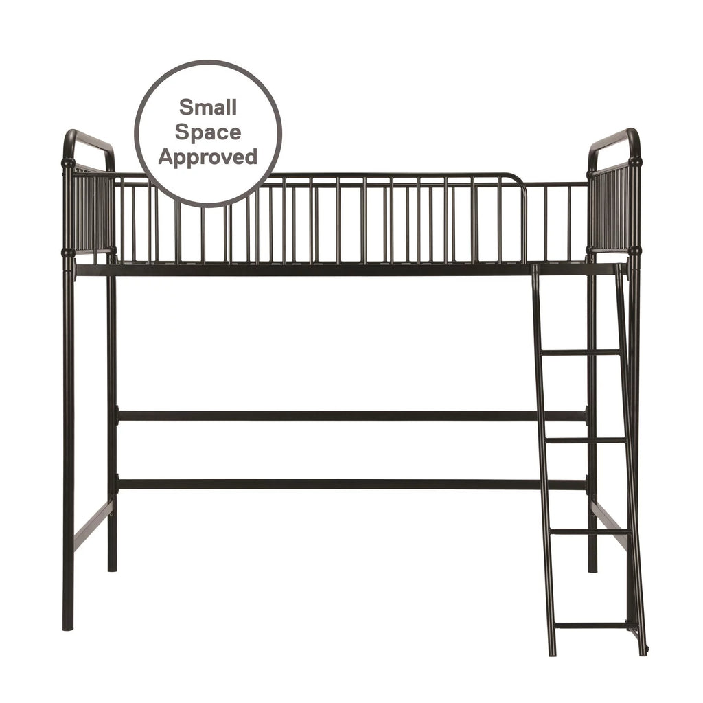 Black Twin Metal Loft Bed S73242