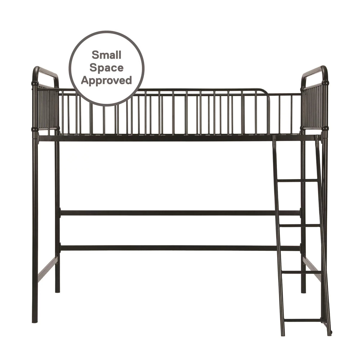 Black Twin Metal Loft Bed S73242