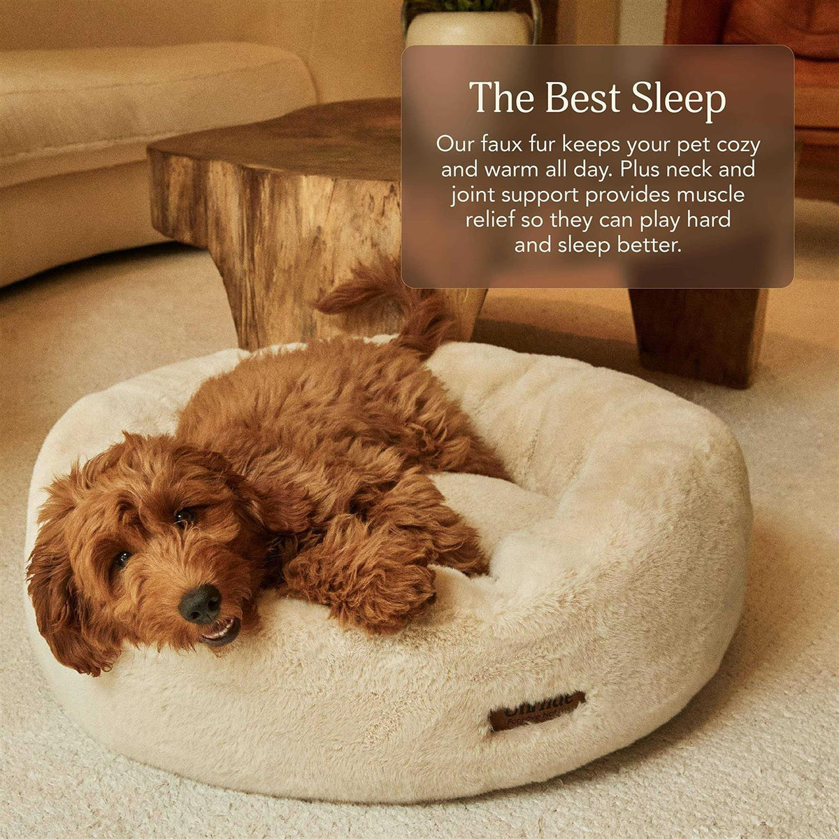 Extra Soft Dog Bed Removable Faux Fur Cover V5453
