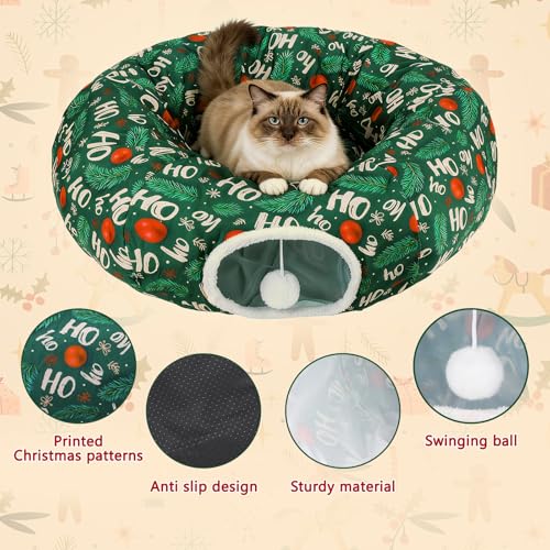 Grey Fluffy Plush Cat Tunnel Bed W396796