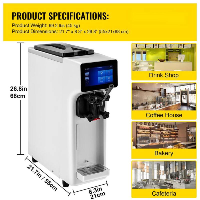 Commercial Soft Serve Ice Cream Maker 1000 Watt Countertop N3467