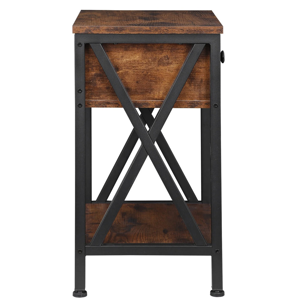 Brown Metal Frame End Table S544255