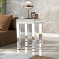 Glass Mirrored Side Table with Adjustable Height Legs M794956