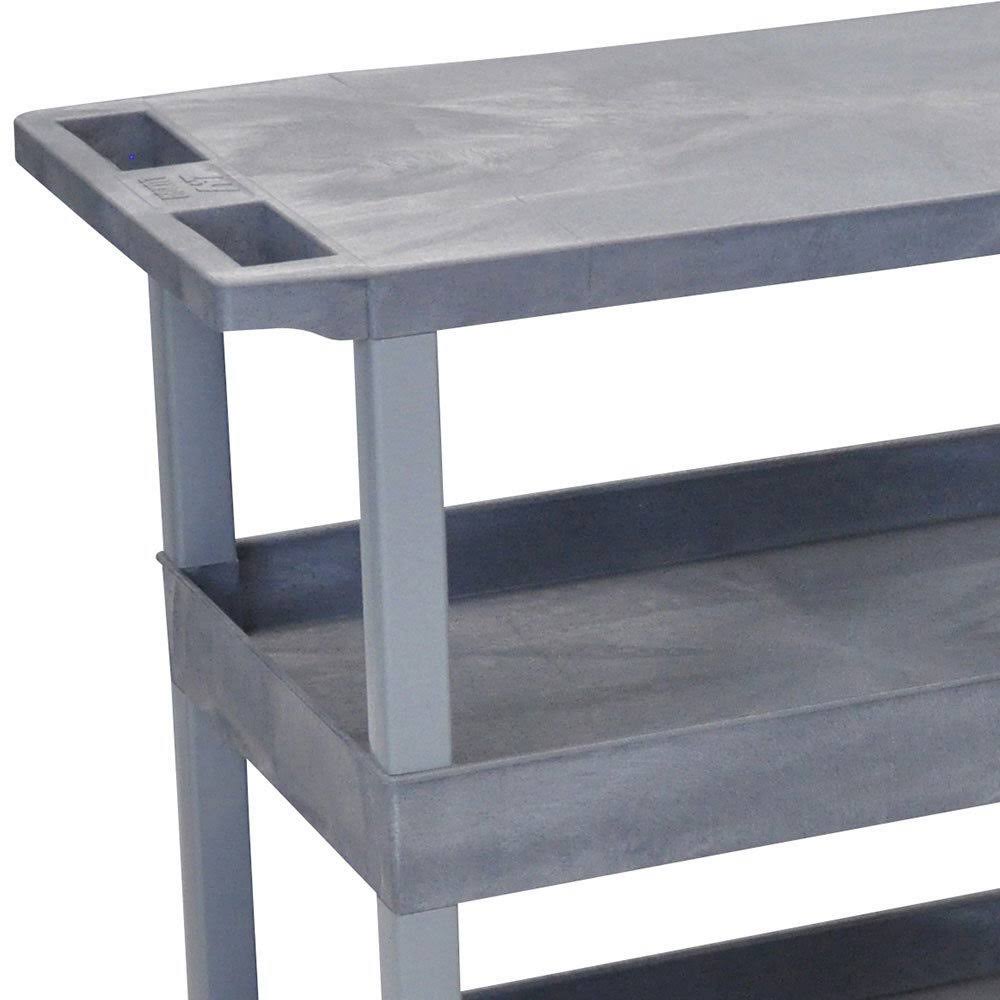 Gray 18x32 Cart with 2 Tub/1 Flat Shelves K261231