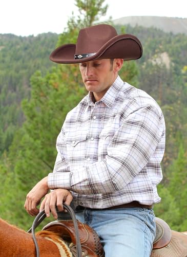 Felt Wide Brim Western Cowboy Hat with Belt Buckle M304