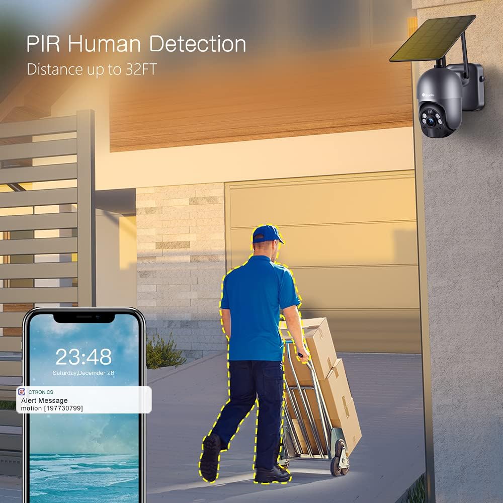 Solar PTZ Security Camera 1080P Color Night Vision S581