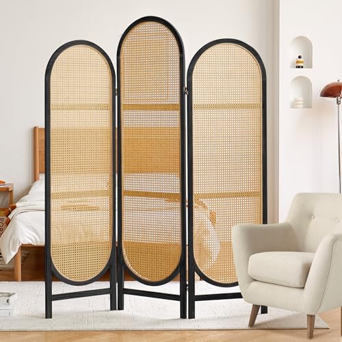 4 Panel Folding Rattan Room Divider A385