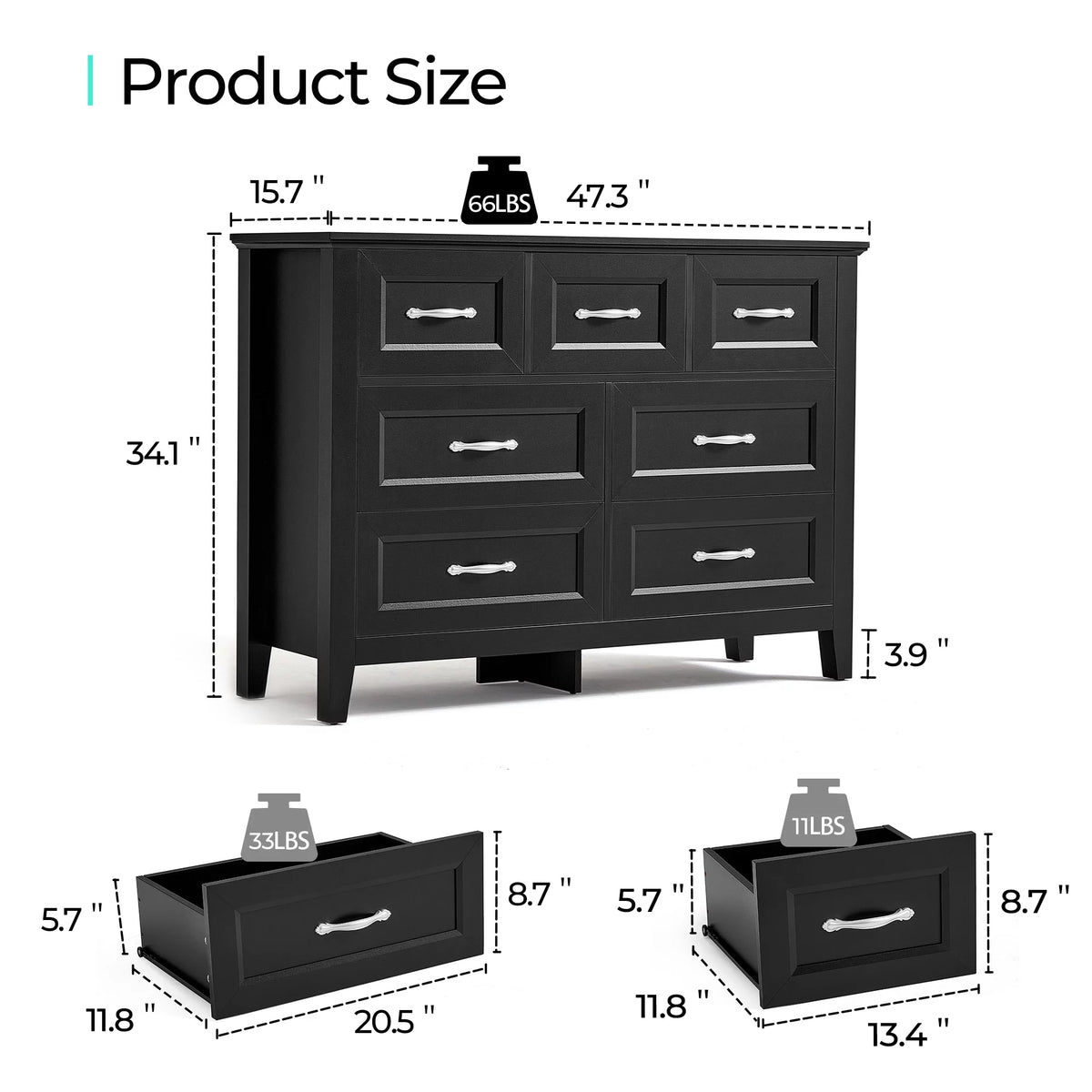 Rustic Oak 6 Drawer Dresser G1369