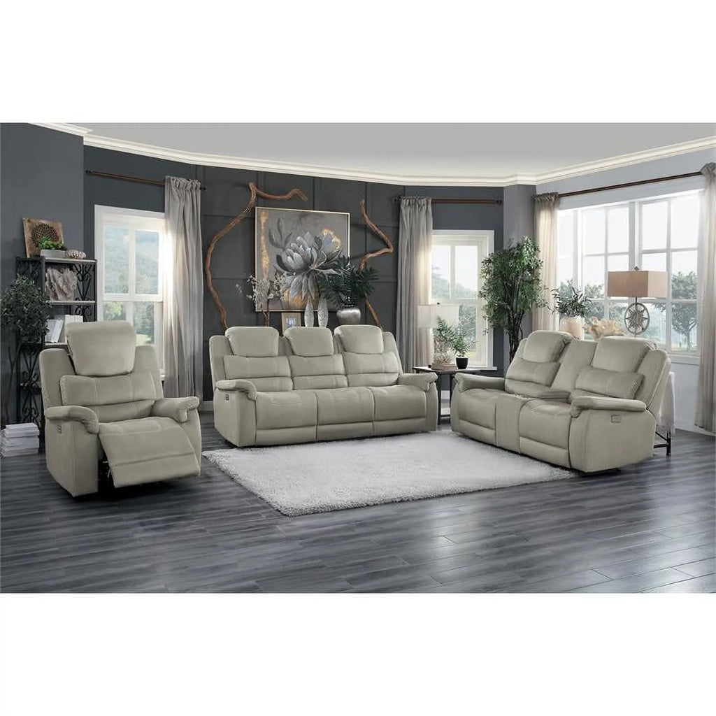 Gray Microfiber Power Reclining Chair I451103