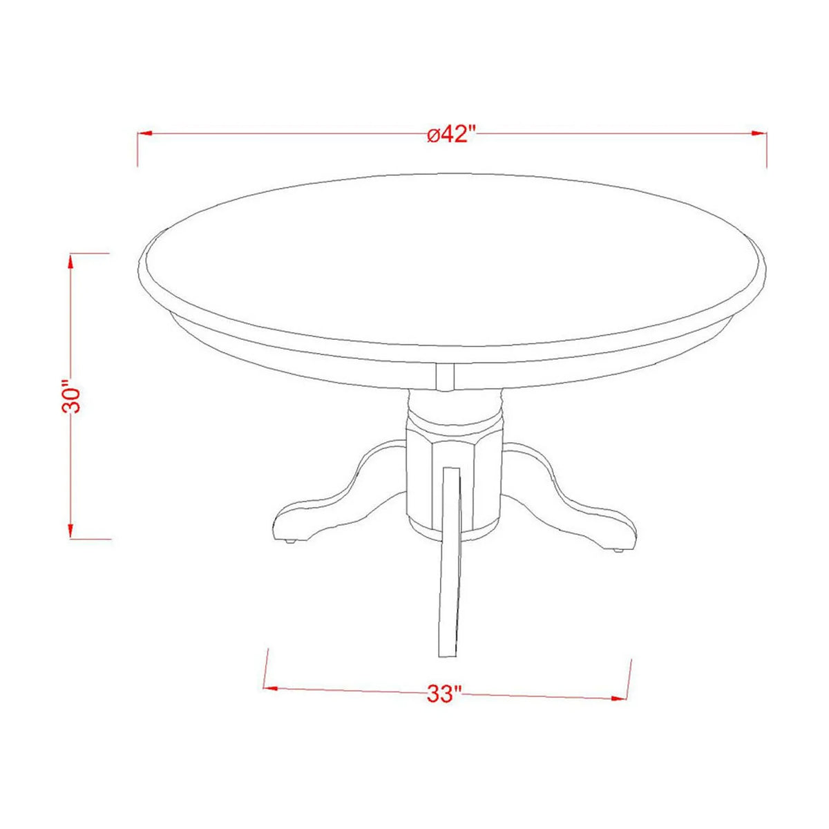 5 Pc Round Dining Table and 4 Linen Seat Chairs White M2310