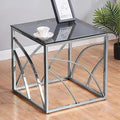 Square Glass End Table Stainless Steel Frame X344973