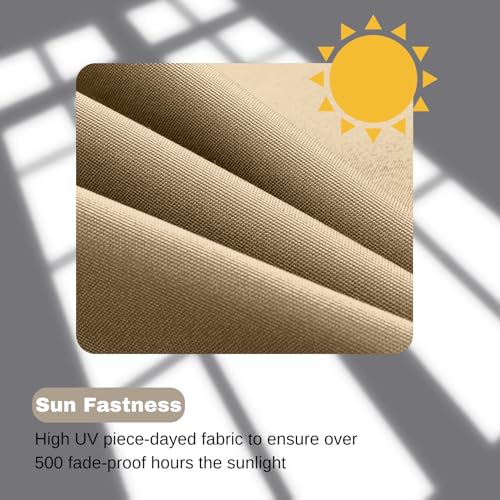 Outdoor Chair Cushions Set of 4, 17" x 17" x 3" Thick D-Shaped Waterproof with Ties H86990