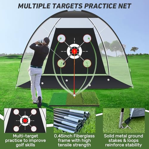 Golf Net with Practice Mat 10x7FT Z7663