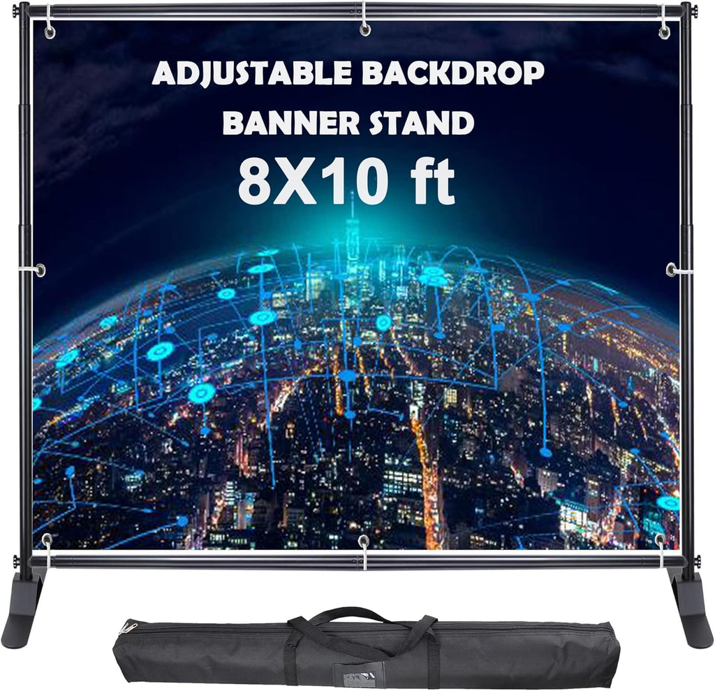 8x10 Ft Heavy Duty Telescopic Banner Stand with Carry Bag Z352339