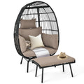 Oversized Wicker Egg Chair with Stand and Cushions M696