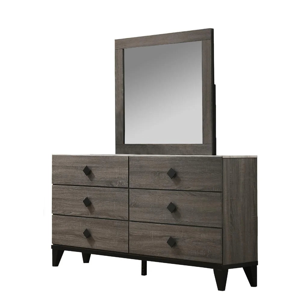 Walnut 5pc Cal King Bedroom Set with Faux Marble Tops X41508