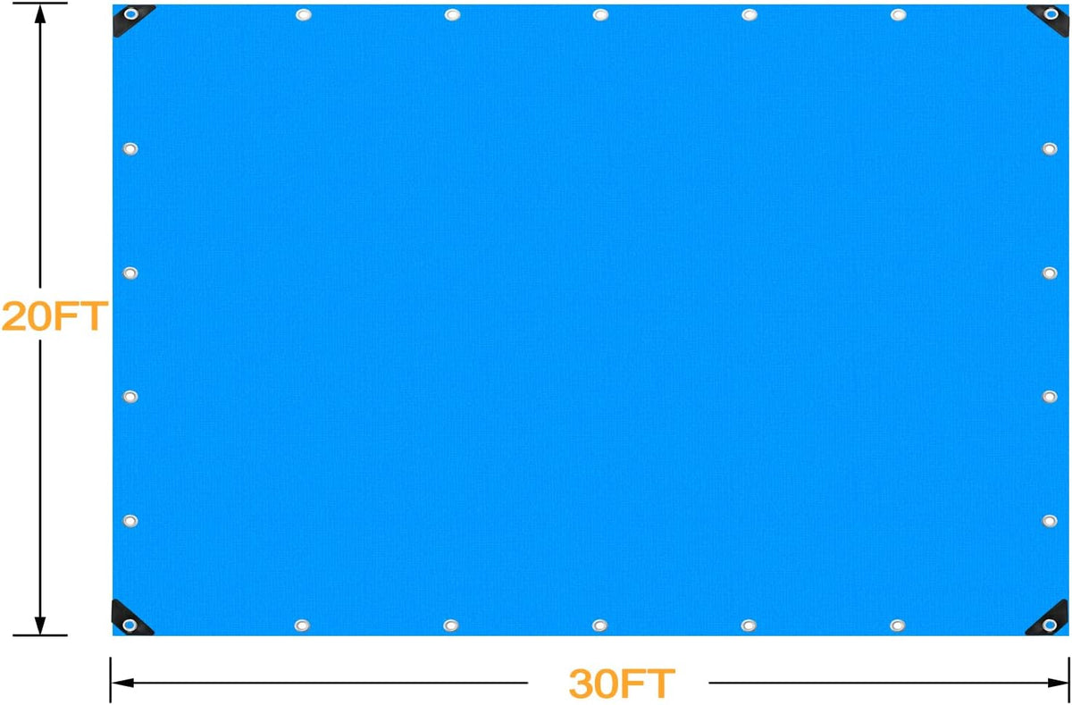 Blue 20x30 Heavy Duty Waterproof Poly Tarp with Metal Grommets I67862