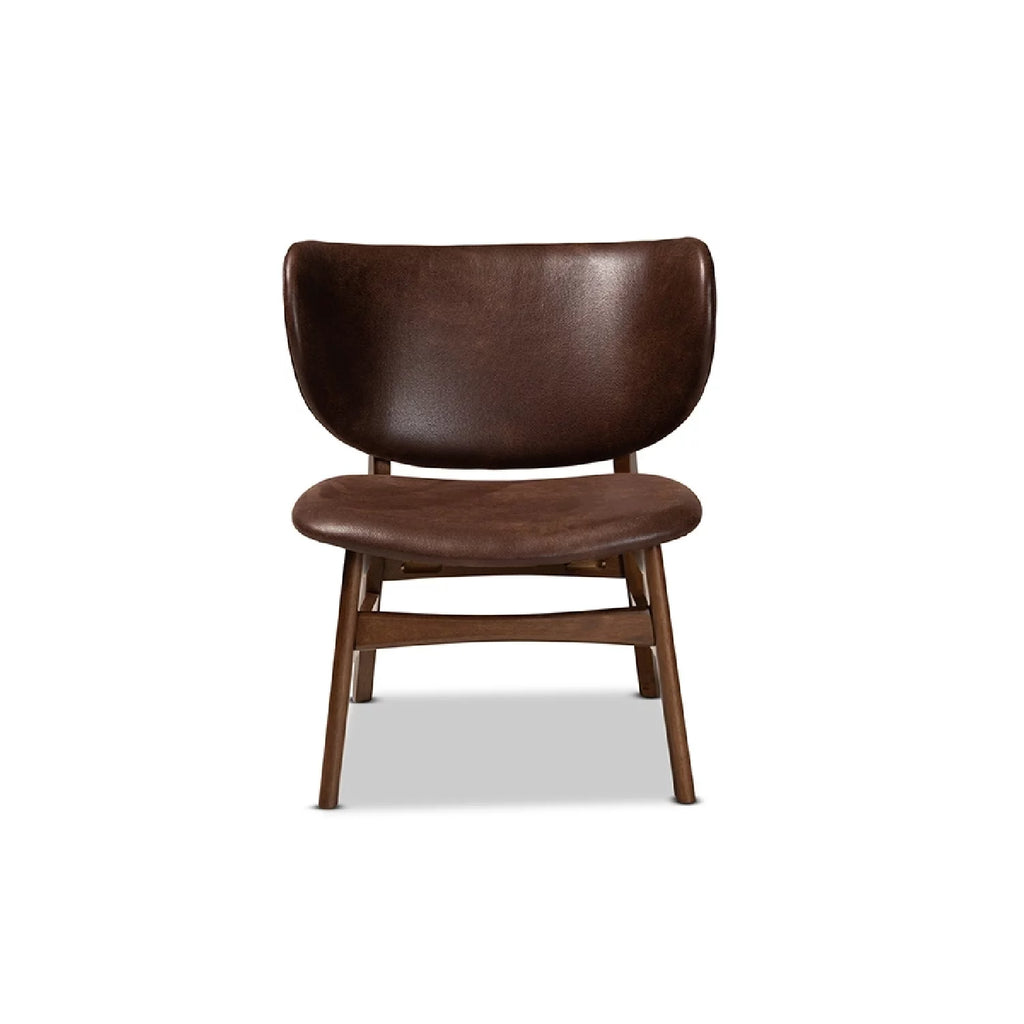 Dark Brown Faux Leather Accent Chair N28210