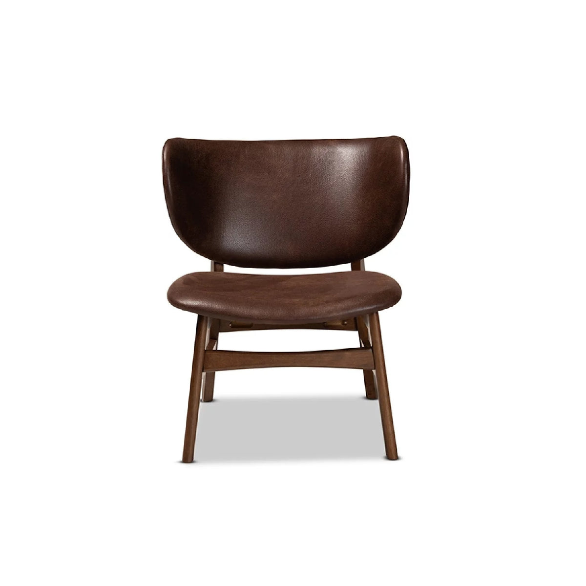 Dark Brown Faux Leather Accent Chair N28210