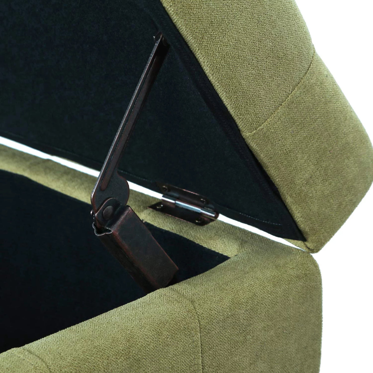 Green Upholstered Storage Ottoman Bench U440