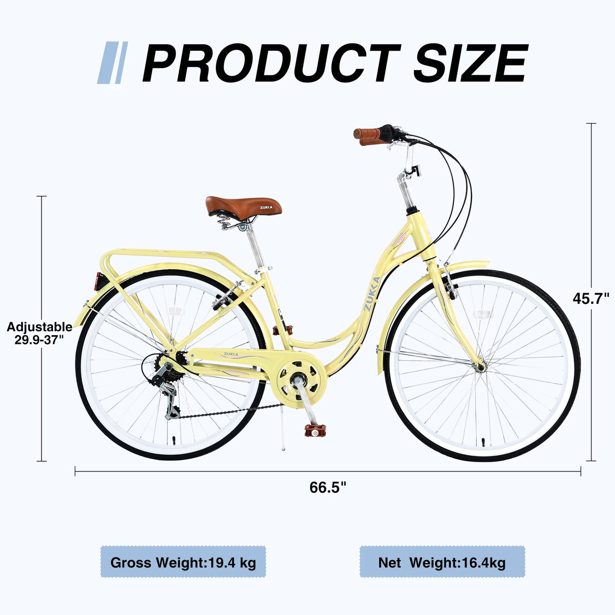 26-Inch 7-Speed Steel Frame Beach Cruiser Bike L9916