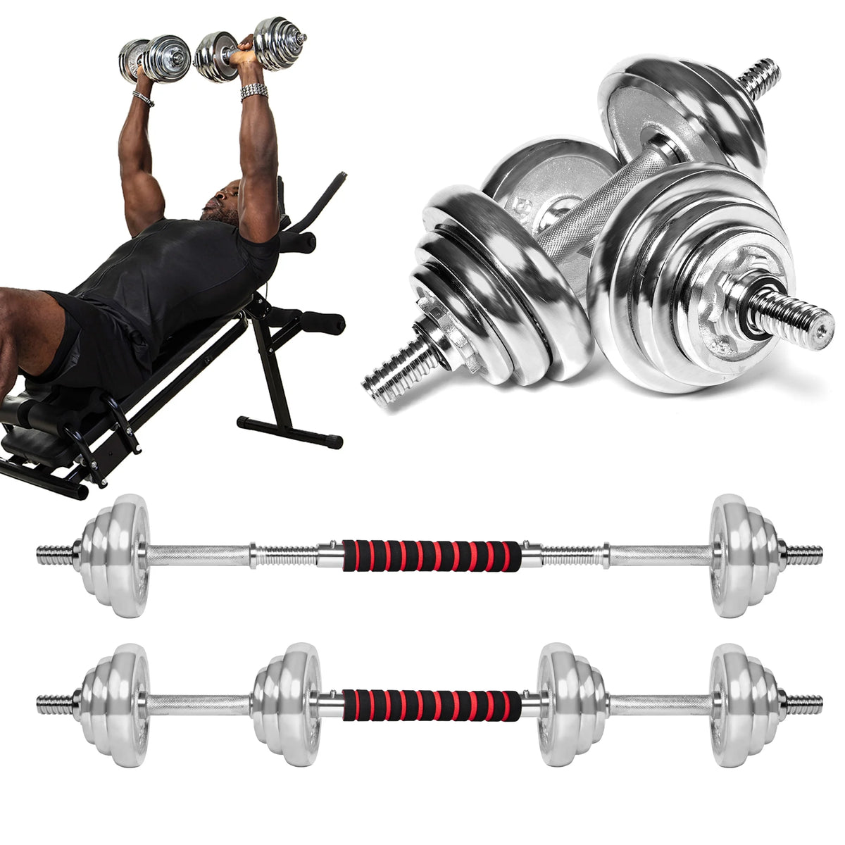 Adjustable Dumbbell Set with Barbell Plates N6735
