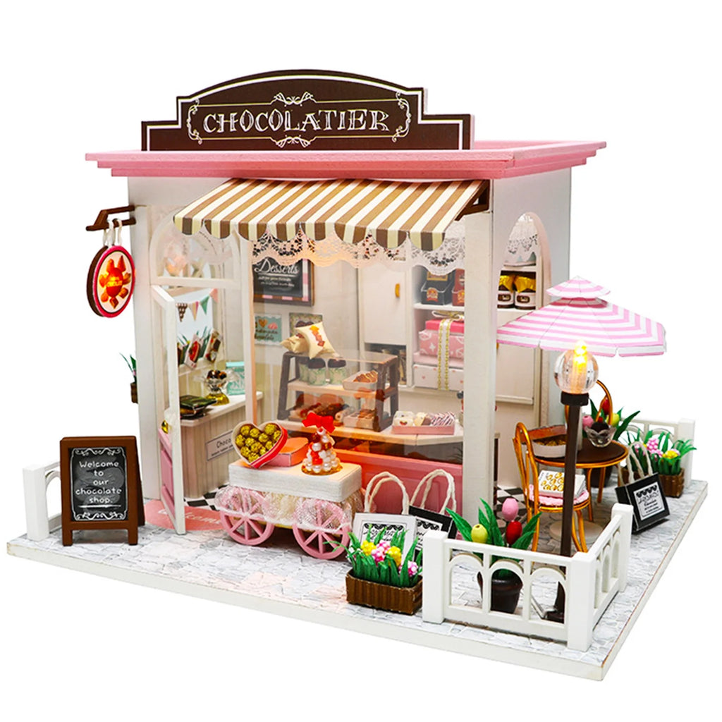 Miniature Dollhouse Kit with Lights and Furniture R44115