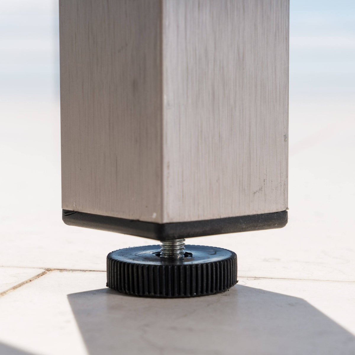 Square Aluminum Bar Table with Glass Top T320735