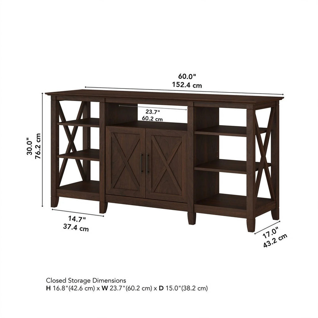 Contemporary Wood Tall TV Stand up to 65" Cherry R9430