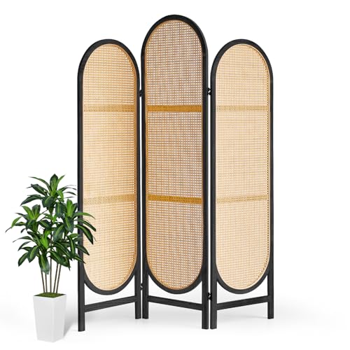 4 Panel Folding Rattan Room Divider A385