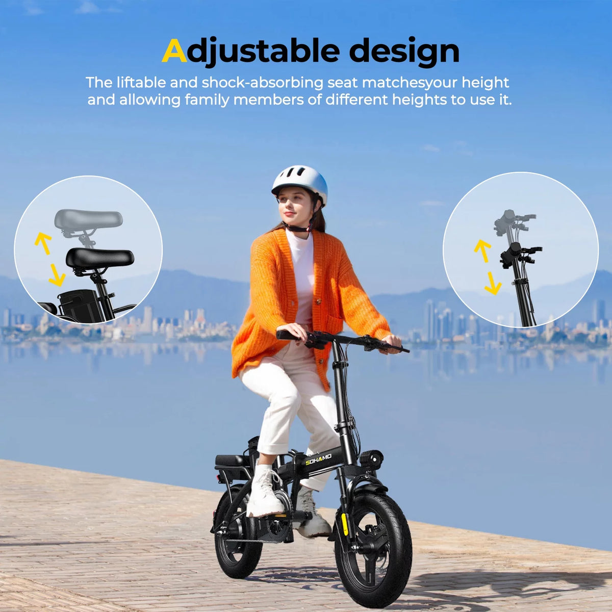 Foldable 36V 10Ah 400W Motor Electric Bike Q56458