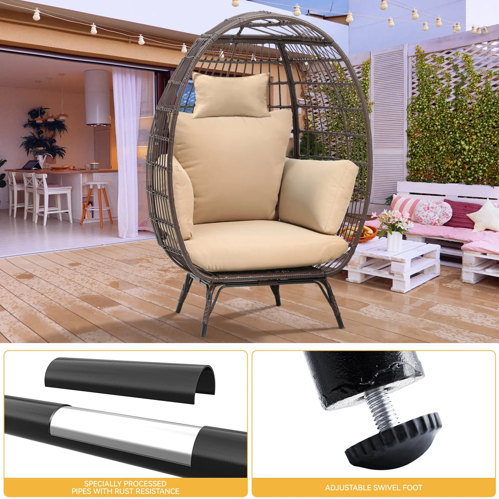 Egg Chair with Cushion Wicker PE Rattan B431868